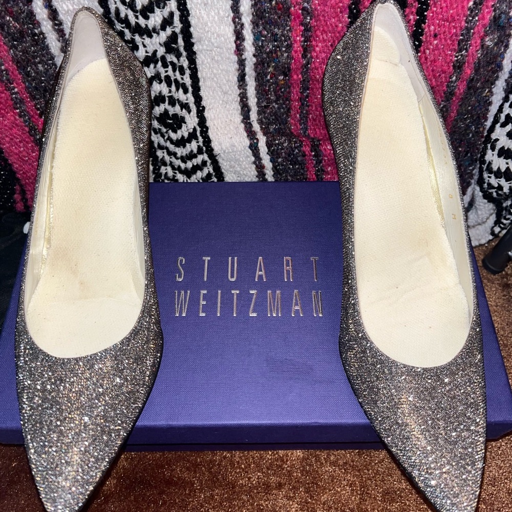 Stuart Weizman Silver & Gold High Heels - image 3